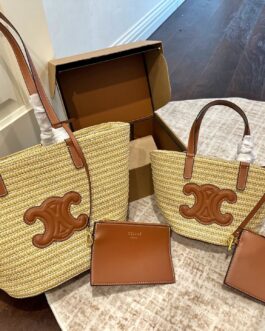 Celine Woven Straw Handbag