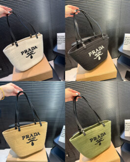 Prada Straw Top Handle Bag