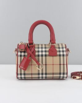 Burberry Color-block Check Bowling Bag