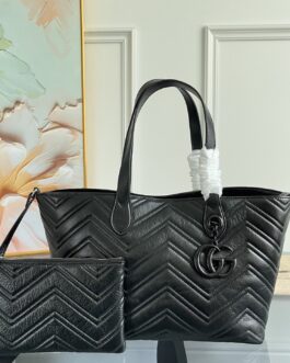 Gucci Marmont V-quilted Nappa Leather Tote Bag
