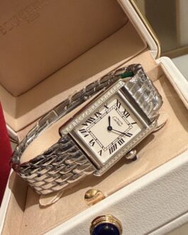 tank de cartier steel bracelet watch